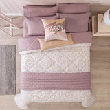 PRETTY REVERSIBLE COMFORTER SET 6 PCS QUEEN SIZE MADE IN MEXICO