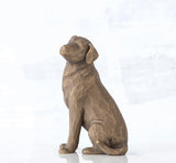 LOVE MY DOG DARK FIGURE SCULPTURE HAND PAINTING WILLOW TREE BY SUSAN LORDI