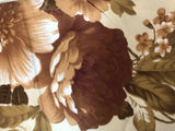 FLOWERS BROWN 100% ORGANIC COTTON FEELING DECORATIVE SHEET SET 4 PCS FULL SIZE