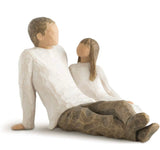 FATHER AND DAUGHTER FIGURE SCULPTURE HAND PAINTING WILLOW TREE BY SUSAN LORDI