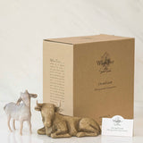 OX AND GOAT FIGURE SCULPTURE HAND PAINTING WILLOW TREE BY SUSAN LORDI