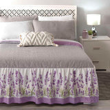 LAVENDER FLOWERS REVERSIBLE BEDSPREAD COVERLET 1 PCS KING SIZE FRESH AND COMFY