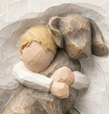 HUG PLAQUE FIGURE SCULPTURE HAND PAINTING WILLOW TREE BY SUSAN LORDI