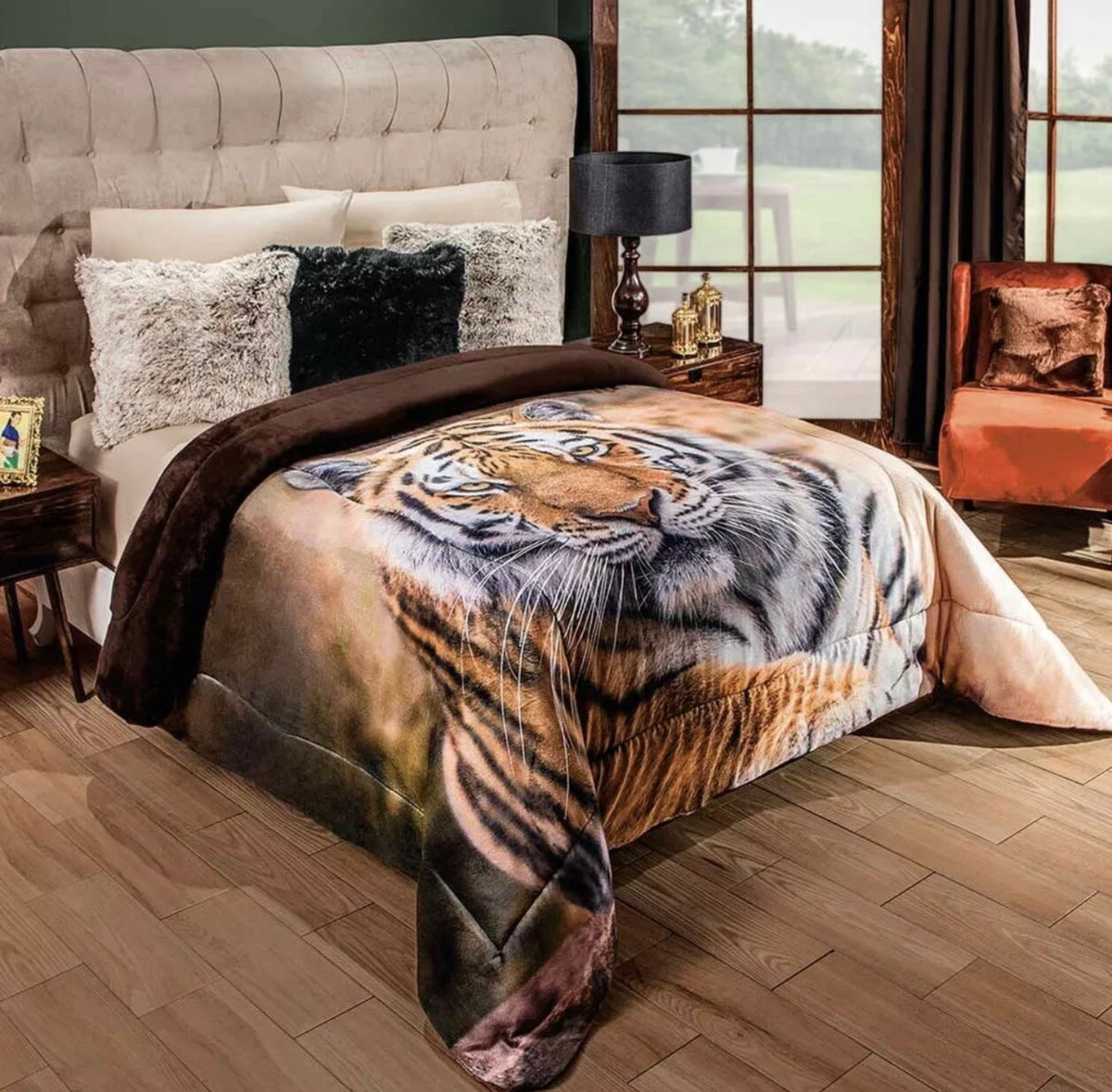 TIGER BLANKET WITH SHERPA VERY SOFTY THICK AND WARM KING SIZE MADE IN –  Jorge's Home Fashion