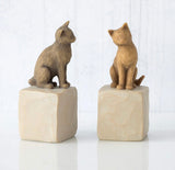LOVE MY CAT DARK FIGURE SCULPTURE HAND PAINTING WILLOW TREE BY SUSAN LORDI