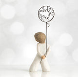 BIRTHDAY BOY FIGURE SCULPTURE HAND PAINTING WILLOW TREE BY SUSAN LORDI