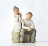 BROTHER AND SISTER FIGURE SCULPTURE HAND PAINTING WILLOW TREE BY SUSAN LORDI