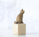 LOVE MY CAT DARK FIGURE SCULPTURE HAND PAINTING WILLOW TREE BY SUSAN LORDI