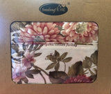 FLOWERS BURGUNDY 100% ORGANIC COTTON FILLING DECORATIVE SHEET SET 4 PCS FULL SIZE