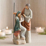 THE HOLY FAMILY FIGURE SCULPTURE HAND PAINTING WILLOW TREE BY SUSAN LORDI (7.5”)