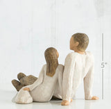 FATHER AND DAUGHTER FIGURE SCULPTURE HAND PAINTING WILLOW TREE BY SUSAN LORDI