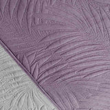MALVA LEAVES LILAC AND GRAY TEENS KIDS GIRLS SPECIAL FABRIC ULTRASLIM REVERSIBLE COMFORTER 1 PCS KING SIZE
