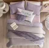 ARUBA LILAC AND GRAY REVERSIBLE COMFORTER SET 4 PCS TWIN SIZE MADE IN MEXICO