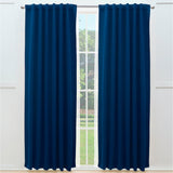 CATANIA NAVY BLUE BLACKOUT CURTAINS WINDOWS PANELS LONG 2 PCS