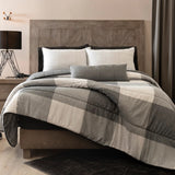 GALES GEOMETRIC REVERSIBLE COMFORTER SET 5 PCS KING SIZE MADE IN MEXICO