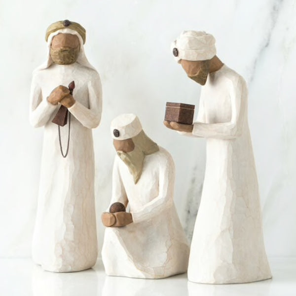 THE TREE WISEMEN FIGURE SCULPTURE HAND PAINTING WILLOW TREE BY SUSAN LORDI
