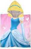 PRINCESS CINDERELLA DISNEY ORIGINAL LICENSED BEACH HOODED TOWEL SUPER SOFT (23.6”x47.2”)