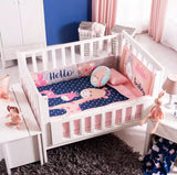 LITTLE JIRAFA BABY GIRLS CRIB BEDDING NURSERY SET 6 PCS 100 COTTON FOR BABY SHOWER GIFT