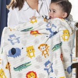 ZOO FRIENDS BABY BOYS NURSERY CRIB LIGHT BLANKET SOFTY AND WARM