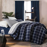 CHICAGO SQUARES SOFT TEXTURE REVERSIBLE COMFORTER SET 4 PCS TWIN SIZE MADE IN MEXICO