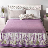 LAVENDER FLOWERS REVERSIBLE BEDSPREAD COVERLET 1 PC FULL SIZE FRESH AND COMFY