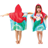 LITTLE MERMAID DISNEY ORIGINAL LICENSED BEACH HOODED TOWEL SUPER SOFT (23.6”x47.2”)
