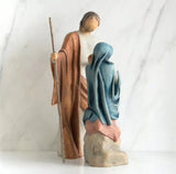 THE HOLY FAMILY FIGURE SCULPTURE HAND PAINTING WILLOW TREE BY SUSAN LORDI (14.5”H)