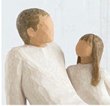 FATHER AND DAUGHTER FIGURE SCULPTURE HAND PAINTING WILLOW TREE BY SUSAN LORDI