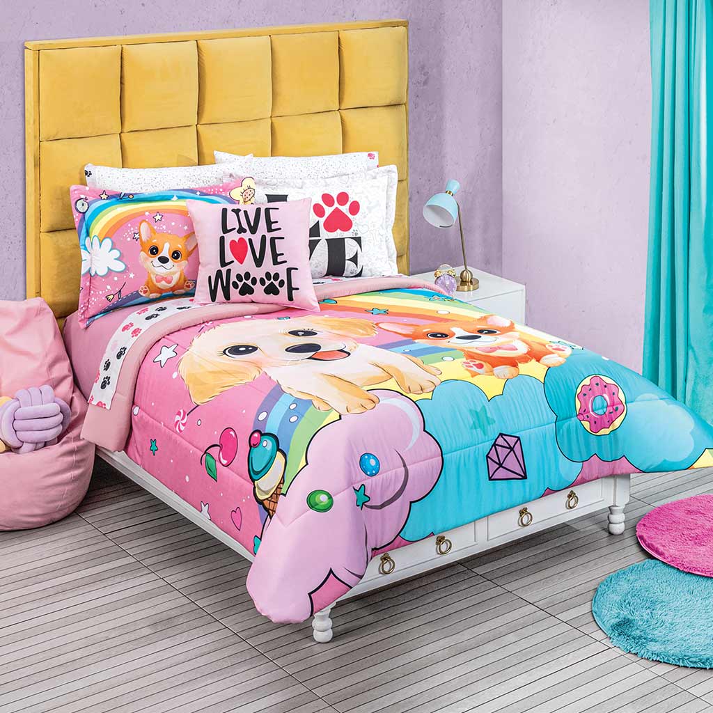 PUPPY BEST FRIENDS TEENS KIDS GIRLS DECORATIVE REVERSIBLE COMFORTER SE Jorge s Home Fashion