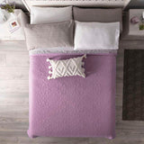 LAVENDER FLOWERS REVERSIBLE BEDSPREAD COVERLET 1 PC FULL SIZE FRESH AND COMFY