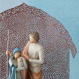 SHELTER FOR HOLY FAMILY FIGURE SCULPTURE HAND PAINTING WILLOW TREE BY SUSAN LORDI
