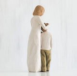 MOTHER AND SON FIGURE SCULPTURE HAND PAINTING WILLOW TREE BY SUSAN LORDI