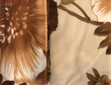 FLOWERS BROWN 100% ORGANIC COTTON FEELING DECORATIVE SHEET SET 4 PCS FULL SIZE