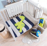 LITTLE DINOSAUR BABY BOYS CRIB BEDDING NURSERY SET 6 PCS 100% COTTON FOR BABY SHOWER GIFT