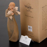 PEACE AND EARTH FIGURE SCULPTURE HAND PAINTING WILLOW TREE BY SUSAN LORDI
