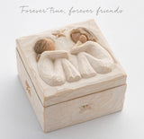 FRIENDSHIP KEEPSAKE BOX FIGURE SCULPTURE HAND PAINTING WILLOW TREE BY SUSAN LORDI