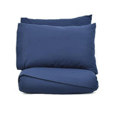 NAVY BLUE SOLID COLOR VIASOFT SHEET SET 3 PCS TWIN 100% MICROFIBER