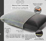 MEMORY FOAM TECHNOLOGY CHARCOAL PILLOW RELAX ANTI STRESS EFFECTS STANDARD SIZE