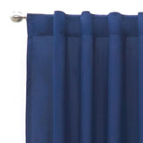 NAVY BLUE VIASOFT MID LIGHT CURTAINS WINDOWS PANELS LONG 2 PCS