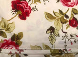 FLOWERS RED 100% ORGANIC COTTON FEELING DECORATIVE SHEET SET 4 PCS FULL SIZE
