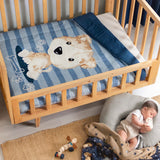 LITTLE PUPPY BABY BOYS CRIB BEDDING NURSERY SET 3 PCS FOR BABY SHOWER GIFT