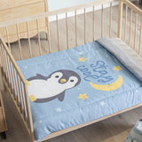 LITTLE PENGUIN BABY BOYS CRIB BEDDING NURSERY SET 3 PCS FOR BABY SHOWER GIFT