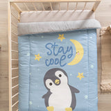 LITTLE PENGUIN BABY BOYS CRIB BEDDING NURSERY SET 3 PCS FOR BABY SHOWER GIFT
