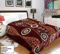 MEDALLION MANDALA BROWN COLOR SUAVE PLUSH BLANKET SOFTY AND WARM KING SIZE