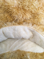 PARIS GOLD COLOR SHAGGY BLANKET WITH SHERPA SOFTY THICK AND WARM 3 PCS QUEEN SIZE