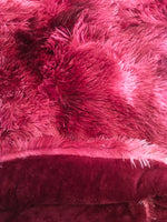 PARIS BURGUNDY COLOR SHAGGY BLANKET WITH SHERPA SOFTY THICK AND WARM 3 PCS QUEEN SIZE