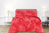 PARIS RED COLOR SHAGGY BLANKET WITH SHERPA SOFTY THICK AND WARM 3 PCS KING SIZE