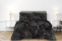 PARIS BLACK COLOR SHAGGY BLANKET WITH SHERPA SOFTY THICK AND WARM 3 PCS CALIFORNIA KING SIZE