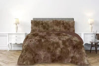 PARIS BROWN COLOR SHAGGY BLANKET WITH SHERPA SOFTY THICK AND WARM 3 PCS QUEEN SIZE