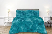 PARIS TURQUOISE COLOR SHAGGY BLANKET WITH SHERPA SOFTY THICK AND WARM 3 PCS QUEEN SIZE